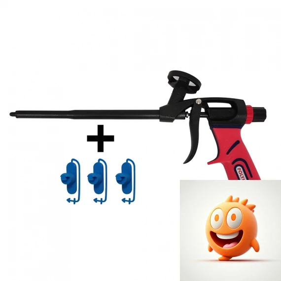 Profi, teflon bevonatú purhab adagoló pisztoly, POLYNOR Premium + 3 db szögfúvóka