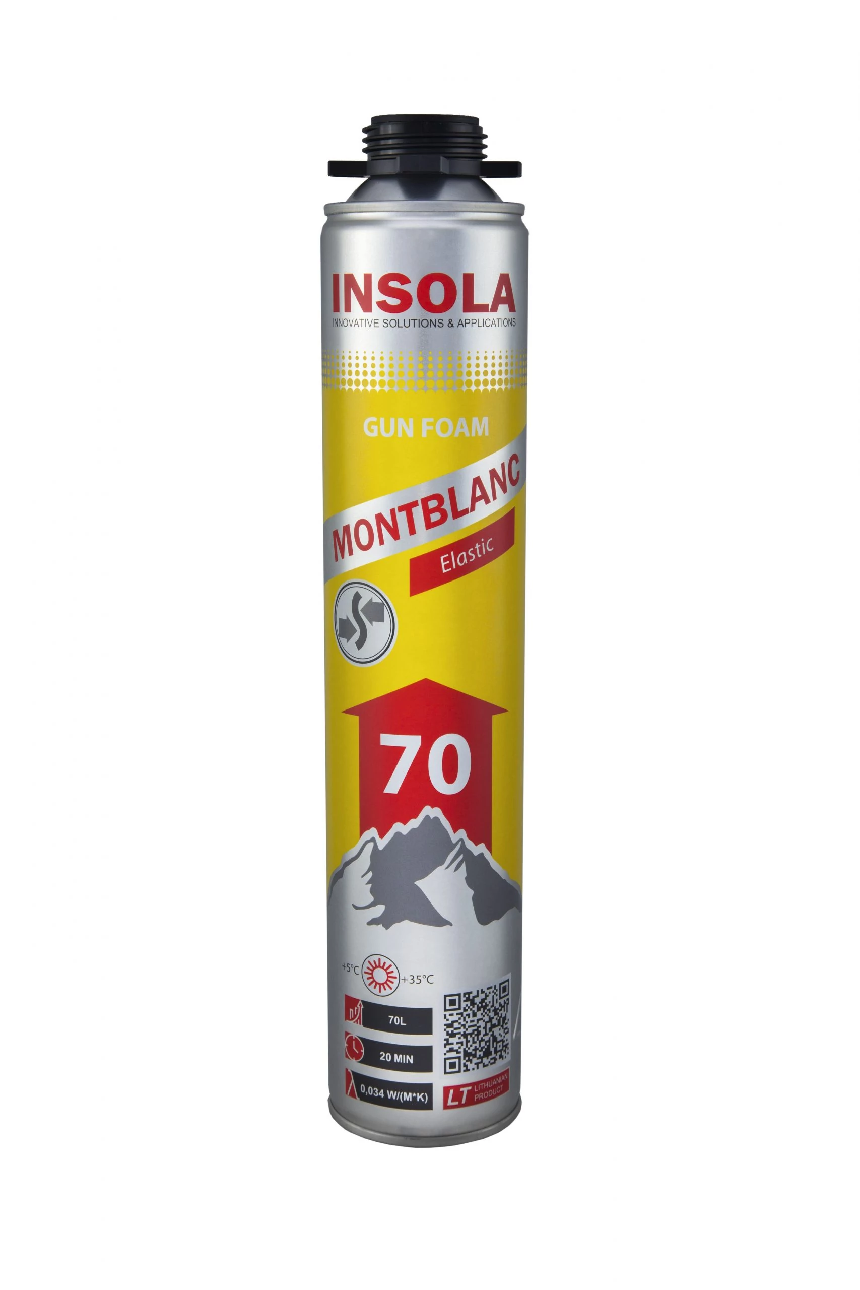 Pisztolyos rugalmas szerelőhab INSOLA Montblanc 70 Elastic